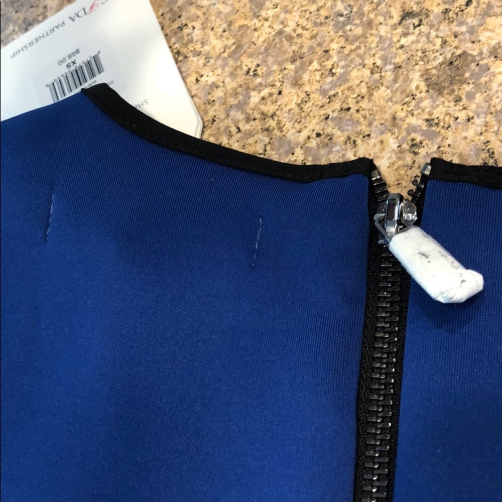 NWT REED XS Blue and Black Scuba Fit & Flare Dress - Picture 12 of 16